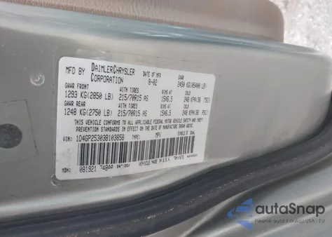 2003 Dodge Caravan Se z USA, uszkodzony, nr VIN 1D4GP25303B103858